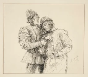 Orlando et Adam, illustration pour Acte II, Scène iv, Comme il vous plaira