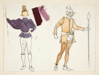 Paysans, croquis de costume pour Henry Irving