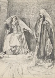 Rebecca et Rowena, illustration pour Ivanhoé