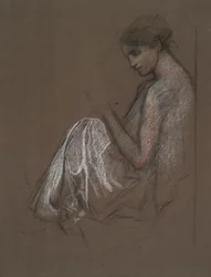Figure féminine assise