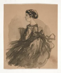 Femmes assises (recto); Cinq esquisses de têtes (verso)