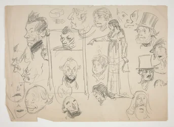 Feuille de croquis de visages