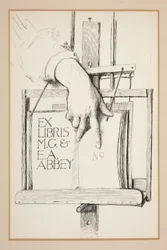 Esquisse pour Ex Libris : M.G. & E.A. Abbey