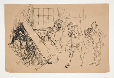 Esquisse pour School for Scandal, illustration pour Scribner
