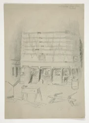 Esquisse des Continental Iron Works (?) [intérieur industriel]