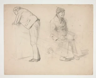 Esquisse de deux hommes - illustration non identifiée