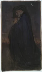 Étude. Homme en manteau bleu, clair de lune