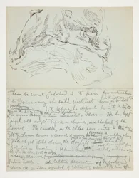 Étude pour La Quête du Saint Graal (série de quinze peintures pour la bibliothèque publique de Boston, achevée en 1901) : étude de draperie