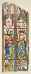 Étude pour une fenêtre en vitrail non identifiée avec des saints