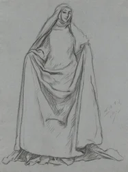 Étude de figure féminine (verso : figure masculine)