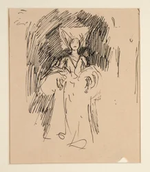 Étude de femme en costume médiéval pour