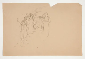Illustration non identifiée - Étude de trois figures féminines