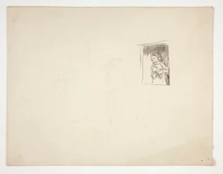 Femme à la fenêtre - illustration non identifiée