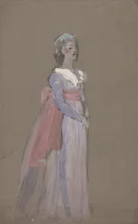 Femme en robe Empire - étude de costume pour La Tosca