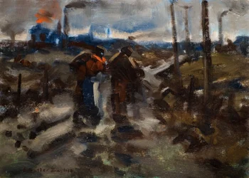 Scène du pays noir (huile sur carton)