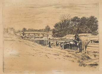 Whistler à Moulsey [Molesey Lock], [1861]