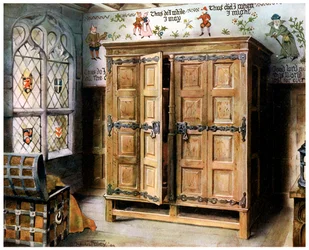 Presse en chêne, Strangers Hall, Norwich, Norfolk, 1910