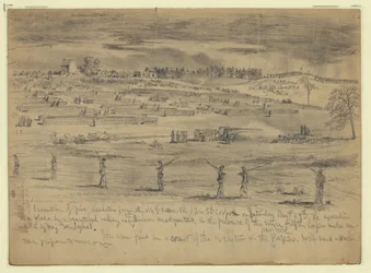 Exécution de cinq déserteurs du 118e régiment de volontaires de Pennsylvanie, 1ère division, 5e corps, devant l