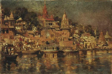 Vue des ghats à Bénarès, 1873