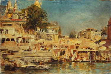 Vue des ghats à Bénarès
