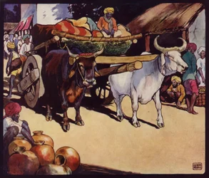 Chariot à bœufs indien