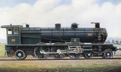 Le produit de deux Républiques : locomotive à vapeur de type "Pacific" n° 4501, chemin de fer Paris - Orléans. 1910