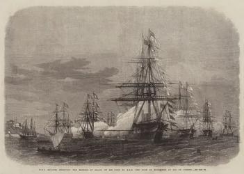 HMS Galatea recevant l