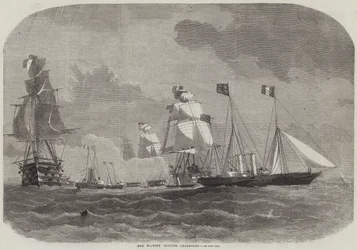 Sa Majesté quittant Cherbourg
