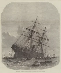 Le bateau à vapeur Baltimore de la North German Lloyd échoué à Hastings
