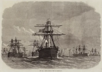 La guerre, flotte cuirassée française au large de Heligoland
