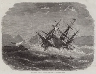 Le naufrage du HMS Orpheus sur Manukau Bar, Nouvelle-Zélande
