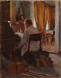 Carl Gustaf Swan à sa table de travail