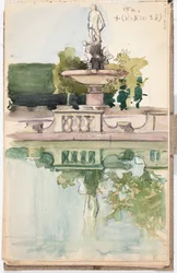 Jardin de Boboli, Florence, page du carnet de croquis de Järnefelt