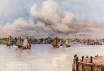 Le Rhin : Bateaux sur la Meuse