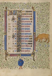 Page du calendrier pour le mois d