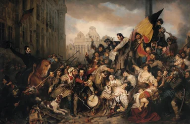 Épisode des Journées de septembre 1830, sur la Grand Place de Bruxelles