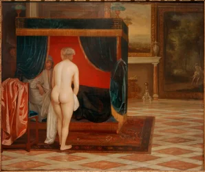 La femme de Candaule découvre Gyges caché
