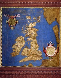 Carte des îles Britanniques par Egnazio Danti (1536-1586), mathématicien, cosmographe et architecte italien. Vers 1567. Florence, Palazzo Vecchio, Sala del Mappamondo