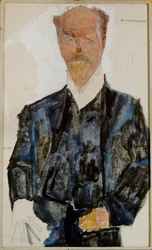 Bildnis Otto Wagner Aquarelle et crayon avec rehaussement blanc ... (aquarelle et crayon)