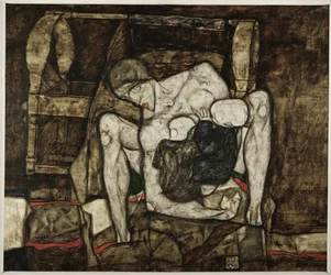 Blinde Mutter Mère aveugle (huile sur toile)