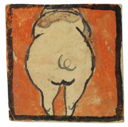 Entwurf für eine Wanddekoration im Atelier Wattmanngasse (Schwein von hinten?)
