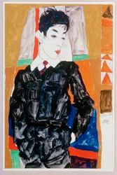 Erich Lederer devant une fenêtre, Gyoer - Erich Lederer in front of a window, Gyoer,