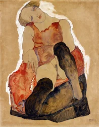 Fille avec des bas noirs