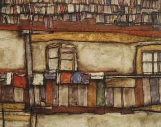 Maison avec toit de bardeaux (oil on canvas)