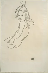 Kinderakt (craie noire sur papier)