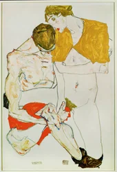 Amoureux (gouache, aquarelle et crayon)