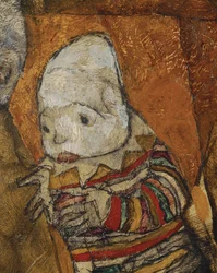 Mère avec deux enfants (huile sur toile)