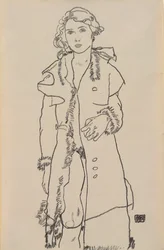 Nu au manteau bordé de fourrure, 1917