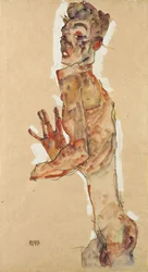 Autoportrait avec doigts écartés, 1911