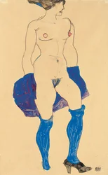 Femme debout avec chaussures et bas, 1913